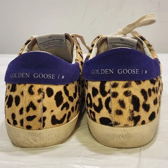 💎GOLDEN GOOSE Super Star women's leopard print calf hair sneakers - Picture 3 of 5